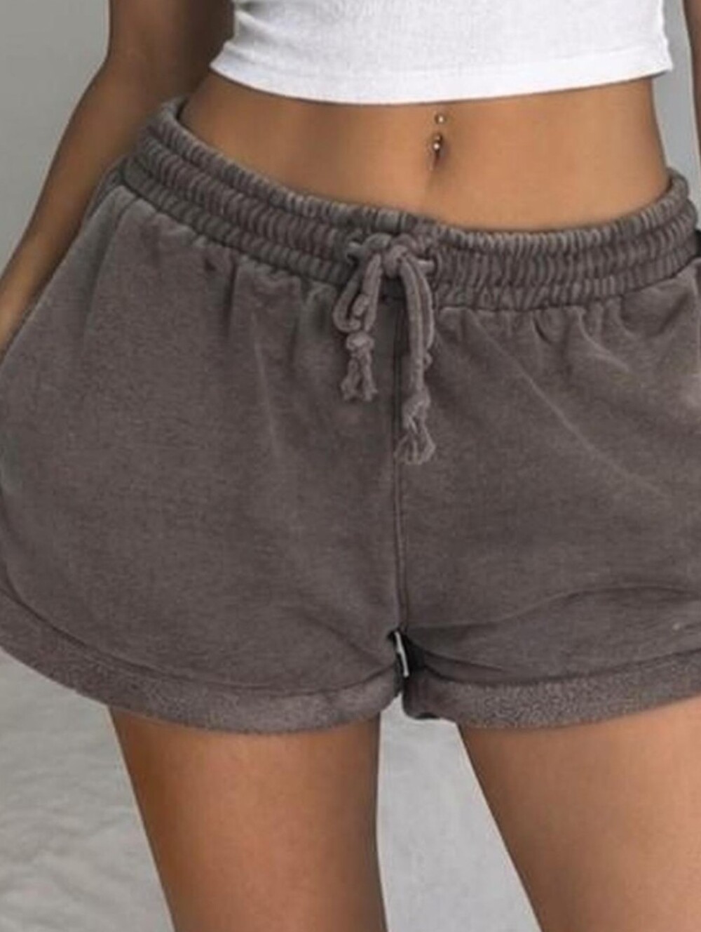 SKIMS Brown Fleece-Lined Athletic Shorts 🎀